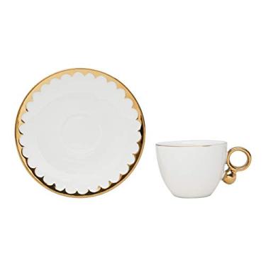 Imagem de Wolff Conjunto de 6 Xícaras de Café com Pires Egg Rojemac Branco/Dourado 90Ml