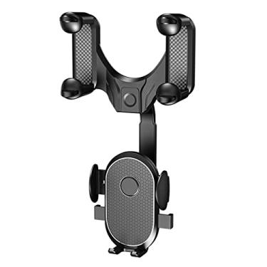 Imagem de telefone para espelho retrovisor do carro, acessórios automotivos rotação 360 com várias funções, suportes celular rotativos 360 para a maioria dos tipos telefone e todos os espelhos retrovisores Everlaste