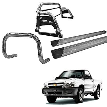 Imagem de Kit Quebra Mato+Santo Ant H3+Estribo Plat S10 94/11 Cromo CS