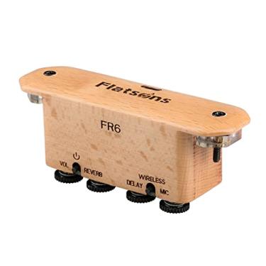 Imagem de FR6 BT Resonance Pickup Guitarra Soundhole Clip-on recarregável com efeito de reverberação/delay, intensificador de cobertura acústica, ritmo integrado de bateria eletr?nica para cantar LSBY