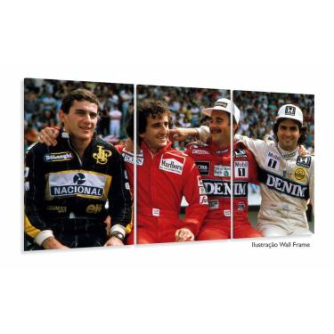 Imagem de Quadro Decorativo Senna Pique Prost Mansel 120x60 3 peças