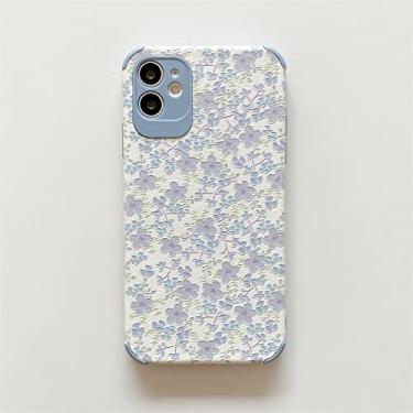 Imagem de Capa protetora de concha de flor fresca flor fresca azul rosa fashion para iphone 13 12 11 pro xs max xr x se 7 8 plus capa, azul céu, para iphone 7 plus i8plus