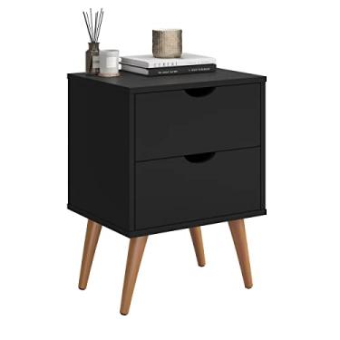 Imagem de Mesa De Cabeceira Com Puxador Retrô Madri (PRETO)