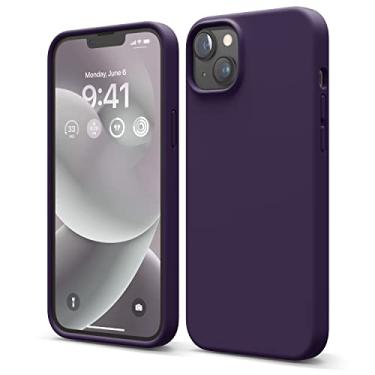 Imagem de elago Capa compatível com iPhone 14 Plus, capa de silicone líquido, capa protetora de corpo inteiro, à prova de choque, design fino, forro de microfibra macia antiarranhões, 17 cm (roxo escuro)