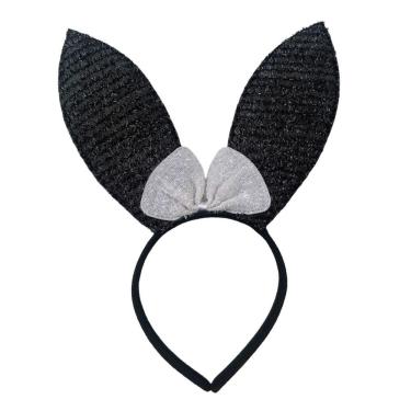 Imagem de Kit Coelha Páscoa Tiara Orelha Coelho com Brilho Coelhinha Carnaval Halloween Zumbi Terror