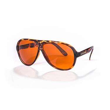 Imagem de BluBlocker, Óculos de sol aviador original Demi-Tortoise com lentes resistentes a arranhões | Bloqueia 100% da luz azul e dos raios UVA e UVB | Retrô | Gênero neutro - para homens, mulheres e todos |