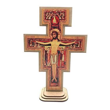 Imagem de Crucifixo Cruz São Damião São Francisco de Mesa 20 cm