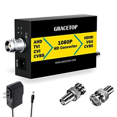 Imagem de Conversor de vídeo RCA/TVI/CVI/AHD para HDMI, 4 em 1 composto CVBS TVI CVI AHD para HDMI VGA CVBS BNC suporta 720P/1080P/3MP/4MP/5MP/8MP para monitor HDTV DVRs