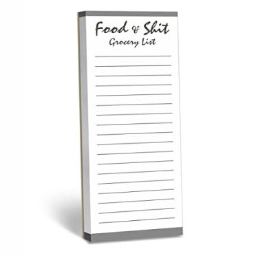 Imagem de 100 páginas Magnetic Back Funny Grocery List, bloco de notas para fazer lista para geladeira (7,6 cm x 20,3 cm)