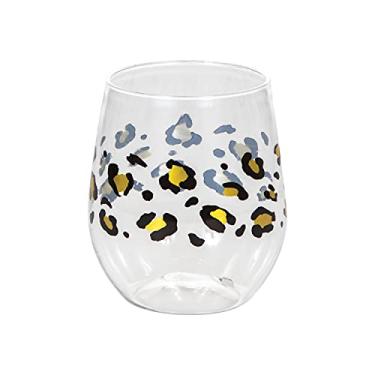 Imagem de Creative Converting Taça de vinho leopardo, 400 ml, branca, preta e dourada