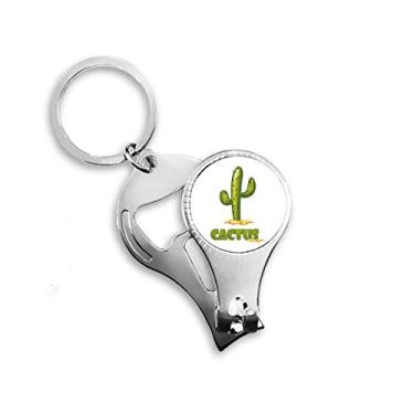 Imagem de Anel de cortador de unhas em vaso verde suculentas cacto chaveiro abridor de garrafas