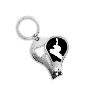 Imagem de Skate Sport Esporte Salto Preto Esboço Cortador de Unhas Abridor Chaveiro Tesoura
