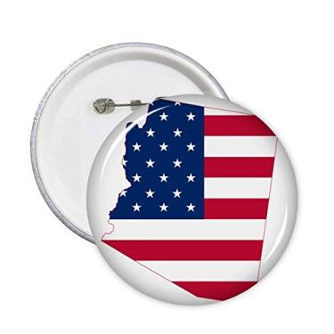 Imagem de Arizona EUA Mapa Estrelas Listras Bandeira Alfinetes Emblema Botão Decoração 5 peças