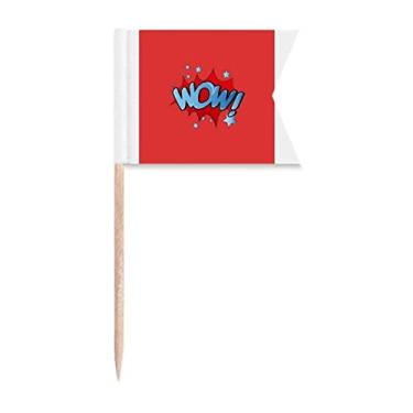 Imagem de Bandeiras de palito de dente modernas para presente Art Deco Boom Stars Marcação de rotulagem para bolo de festa, prato de queijo