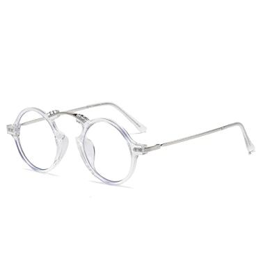 Imagem de Retro Steampunk Óculos de Sol Feminino Rebites Moda Decoração Tons UV400 Homens Tendência Punk Leopardo Óculos de Sol, Prata Transparente, Tamanho Único