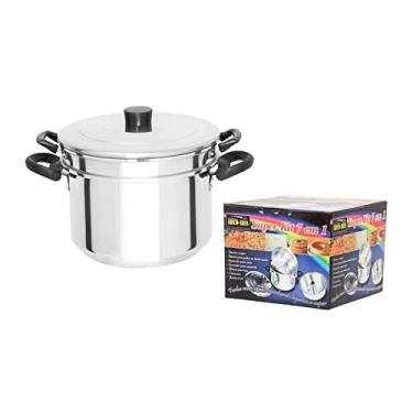 Imagem de Super Kit 7 em 1 com caixa panela a vapor; panela para pudim em banho maria; aquecedor para arroz; escorregoder de macarrão; forma para bolo; cuscuzeiro e caçarola número 22