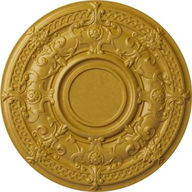 Imagem de Medalhão de teto Dauphine Ekena Millwork CM33DAACS, cobre antigo, 33 7/8"OD x 1 3/8"P (Fits Canopies up to 13 1/4"), Hand-Painted Iridescent Gold