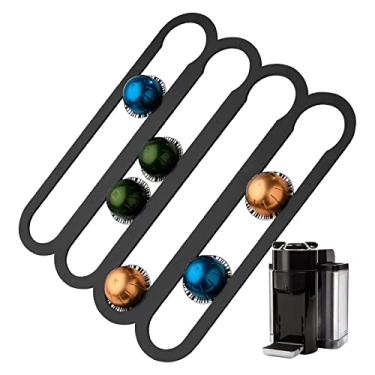 Imagem de porta-cápsulas de café,Porta-cápsulas compatível com cápsulas Nespresso VertuoLine, porta-cápsulas de parede, 14" por 11,75" (35 cm x 30 cm) comporta 20(Black)