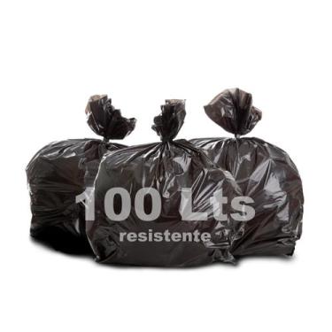 Imagem de Saco Lixo 100 Litros Preto Resistente Para Lixeira Cozinha - Gigante