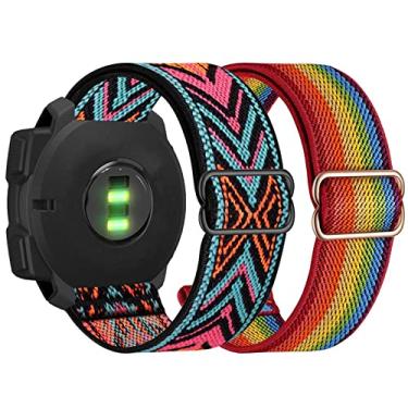 Imagem de Abanen Pulseiras elásticas de relógio de 22 mm para Garmin Instinct / Instinct 2 Solar, pulseira de nylon macio e elástico ultraleve para Garmin Instinct Crossover Solar, Instinct Tactical/Esports (arco-íris + preto rosa)