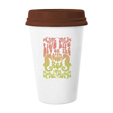 Imagem de Hippocampus Caneca de cerâmica com estampa colorida de vida marinha Caneca de vidro para beber café