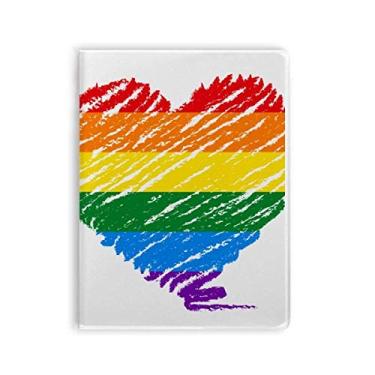 Imagem de Diário de capa macia Rainbow Gay Coração LGBT