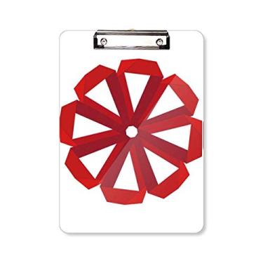 Imagem de Bloco de notas vermelho abstrato flor origami placa de apoio A4