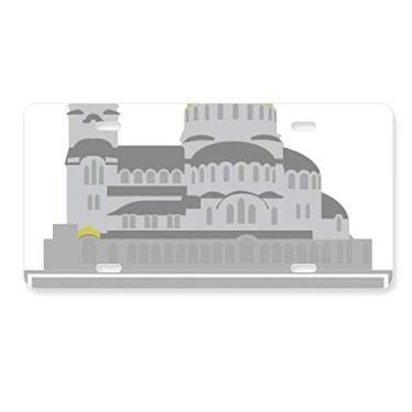Imagem de DIYthinker Placa de licença cinza Sofia Bulgaria para decoração de placa de carro de aço inoxidável