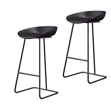 Imagem de Cadeiras de sala de jantar cadeiras de sala de jantar tamboretes de bar PP cadeiras de bar de pequeno-almoço com pernas de metal preto mate, 2 peças balcão de cozinha tamboretes de bar altos Everything is Fine