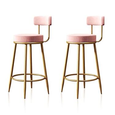 Imagem de Cadeiras de jantar cadeiras de sala de jantar banquetas de bar de veludo conjunto de 2, altura sentada 65 cm/25,6 polegadas, cozinha café da manhã redonda altura da cadeira de jantar para cafeteria, bar, casa varanda tudo está bem