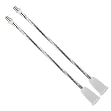 Imagem de DOITOOL 2 Peças De Suporte De Lâmpada E14 A E27 Castiçais Suportes De Lâmpadas Brancas Saída De Luz Noturna Conversor De Soquete Extensão De Pescoço De Ganso Clipe Extensor Leitura De