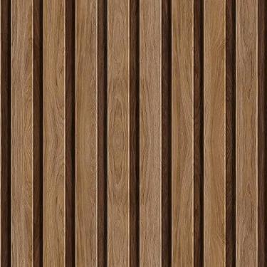 Imagem de Papel de Parede Adesivo Ripas de Madeira Marrom Café Rolo 12m Lavável Autocolante