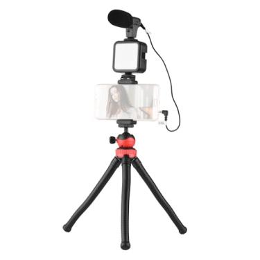 Imagem de Kit Gravação Vlogger Jumpflash 04LM com Microfone, LED, Tripé Flexível e Controle para Smartphone