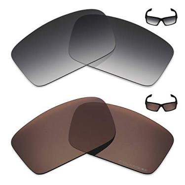 Imagem de Mryok+ 2 pares de lentes polarizadas de substituição para óculos de sol Oakley Twitch – Cinza dégradé Tom / Bronze Marrom