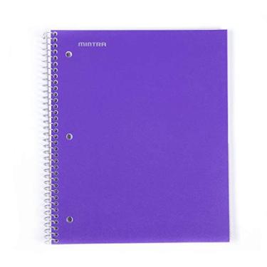 Imagem de Cadernos espirais duráveis da Mintra Office, 1 assunto - 100 folhas, bolso de poliéster, capa resistente à umidade, escola, escritório, negócios, profissional (roxo, 1 gráfico 1 pacote)