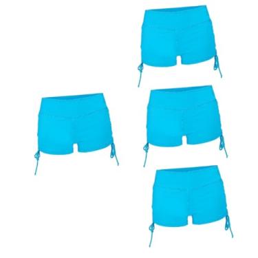Imagem de BESTOYARD 4 Pcs calça roupa de banho biquínis shorts de treino cintura alta calções de banho para mulheres shorts femininos masculinos shorts de biquíni para mulheres calções de fitness base