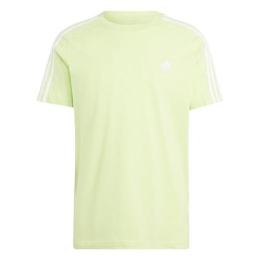 Imagem de Camiseta Adidas Masculina Essentials Single Jersey 3-stripes Casual Pulse Lime Ij8686 2gg