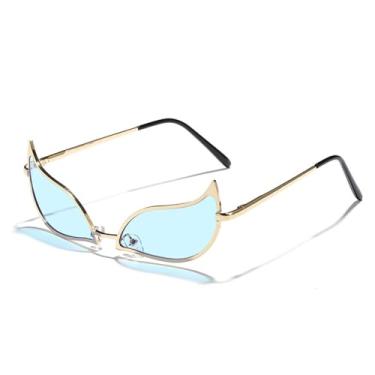 Imagem de Óculos de sol estilo olho de gato, feminino, masculino, pequeno, steampunk, para dirigir, festa rave, festival, 8, tamanho único