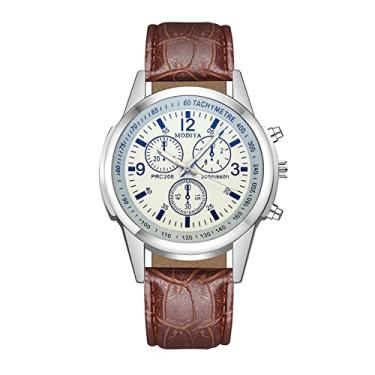 Imagem de Relógio de pulso analógico masculino de aço inoxidável com pulseira de cinto e quartzo, relógios de titânio, D, One Size