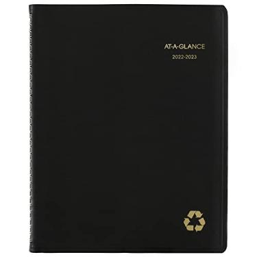 Imagem de AT-A-GLANCE Agenda de livros de compromissos acadêmicos 2022-2023, semanal e mensal, 21,5 x 28 cm, grande, reciclada, preta (70957G05)
