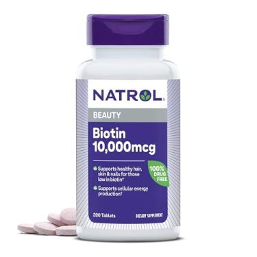 Imagem de Biotina 10.000mcg 200 Tabletes Cabelo, pele e unha - Natrol