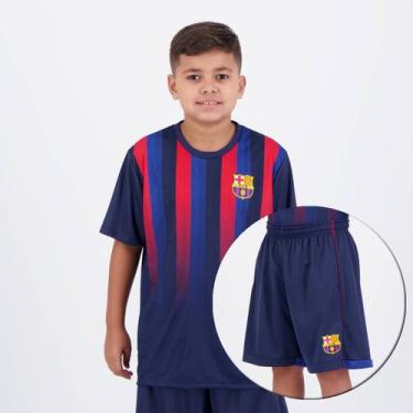 Imagem de Conjunto Barcelona Camisa + Bermuda Juvenil Marinho - Braziline