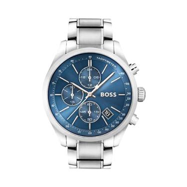 Imagem de BOSS Relógio masculino de quartzo 1513478 o ano todo, Aço/azul, 44 millimeters, Pulseira