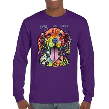 Imagem de Camiseta de manga comprida Dean Russo Labrador Retriever Love Pet Dog is Love, Roxa, G