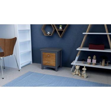 Imagem de Conjunto Mesa de Cabeceira 2 Gavetas Parpinelli Cinza/Pinus Cera