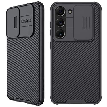 Imagem de Mangix Capa para Samsung Galaxy S23 com capa de câmera deslizante, ultrafina e compacta, à prova de choque com material PC, preta, Sliding, Compatível com carregamento sem fio
