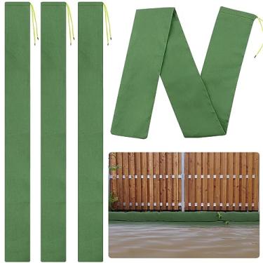 Imagem de 4 peças de sacos de areia longos de 1,8 m × 15,2 cm para inundações - Tubo de saco de areia com proteção contra inundação de lona espessa com elástico, tubo reutilizável de saco de areia para controle