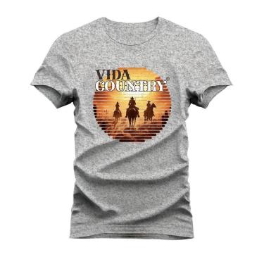 Imagem de Camiseta Plus Size T-Shirt Algodão Mácia Confortável Estampada Vida Country Paisagem-Unissex