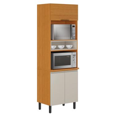 Imagem de Paneleiro Itatiaia Ideale com 3 Portas, 5 Prateleiras e Nicho para Micro-ondas - 70cm largura