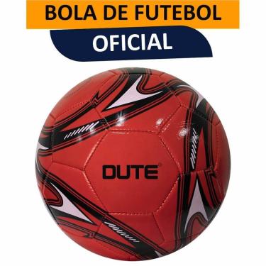 Imagem de Bola de Futebol Tamanho Oficial Número 5 Costurada Couro Sintético Vermelho